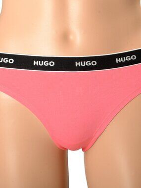 Hugo Boss Women's "Thong Stripe" Pink Logo Thong Panties US S IT 40